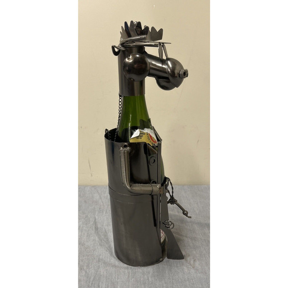 Pronto Innovations Metal Wine Holder Moose Hunter Bottle Caddy FS Bnfts Charity - Picture 2 of 8
